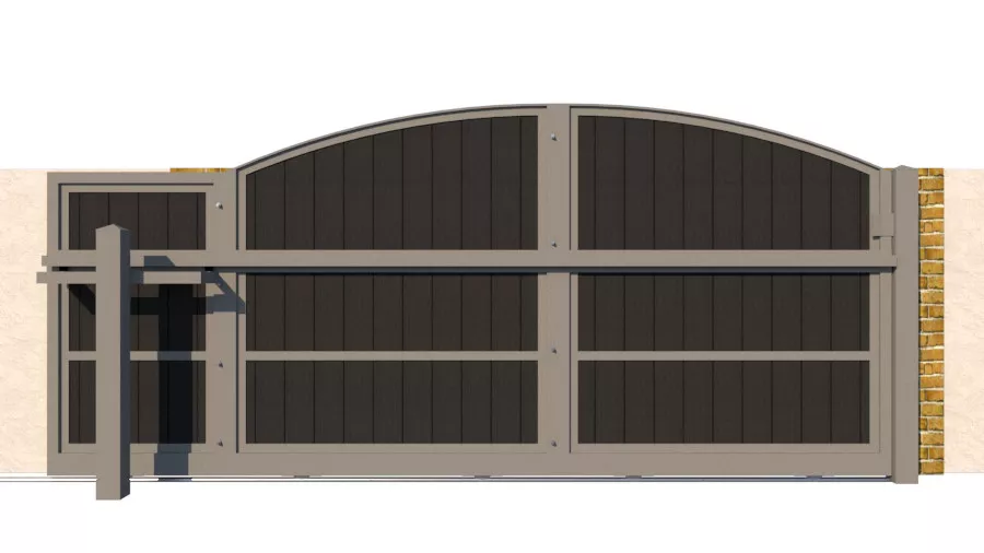 Sliding Gate in Composite - The Kent - rear