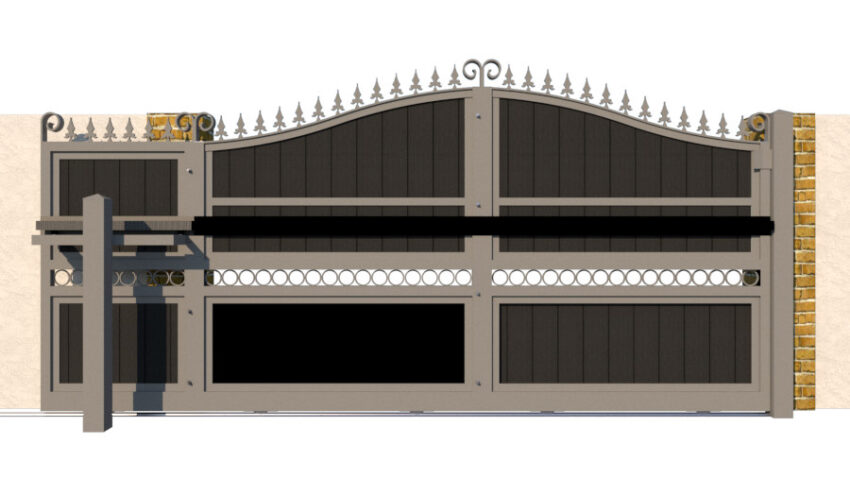 Sliding Gate in Composite - The Southwark - rear