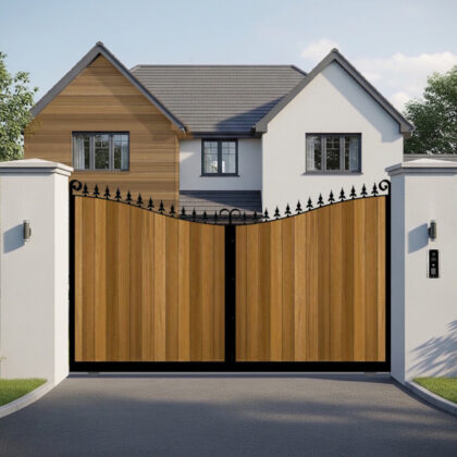 Sliding Gate - vertical Cladded Inner Swan Top - The Portsmouth