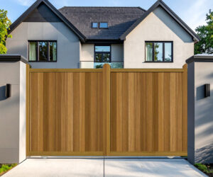 Sliding Gates in Hardwood - Flat Top - The Brentwood