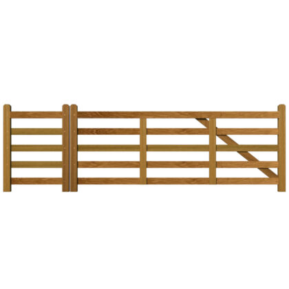 Straight Rail Field Gate and Access in Hardwood