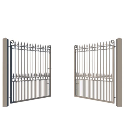 The Arundel Metal Driveway Gate - showing opening