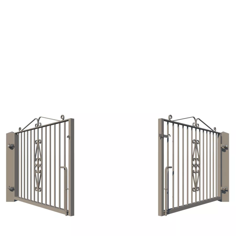 The Cambridge Metal Driveway Gate - showing opening - rear view