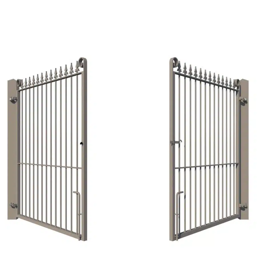 The Farnborough Metal Driveway Gate - showing gate opening towards