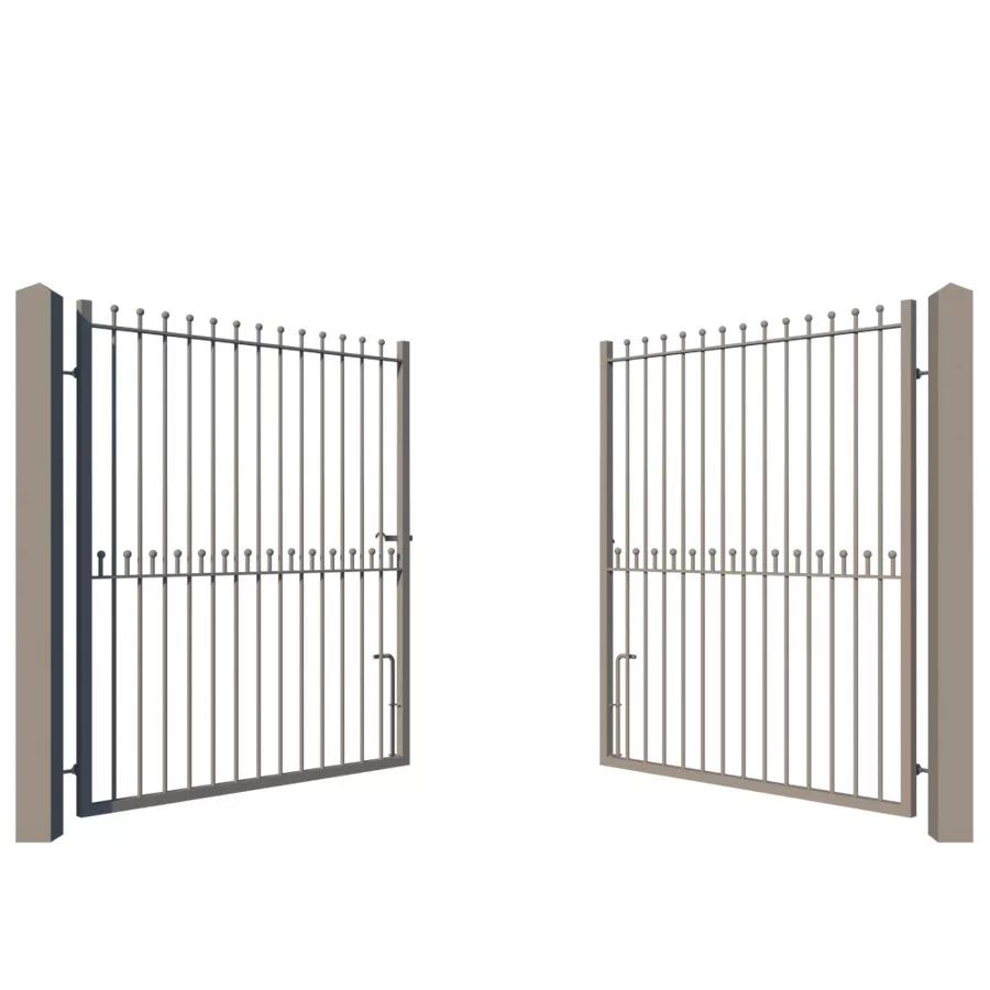 The Heathfield metal driveway gate - showing opening