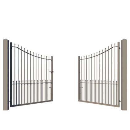 The Peacehaven metal driveway gate - showing opening