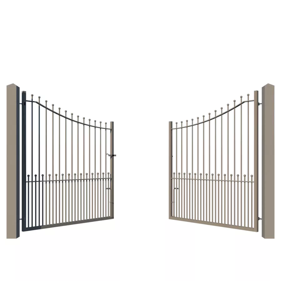 The Peacehaven metal driveway gate - showing opening