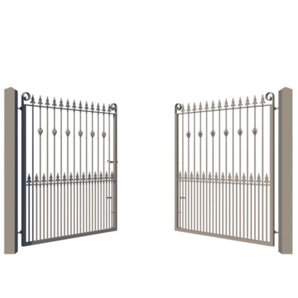 The Sheringham metal driveway gate - opening