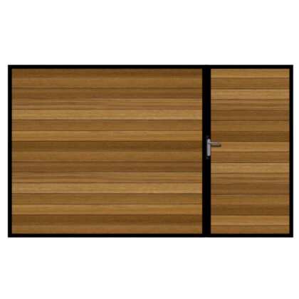 Warwickshire Iroko Split Driveway Gate_Scene 1