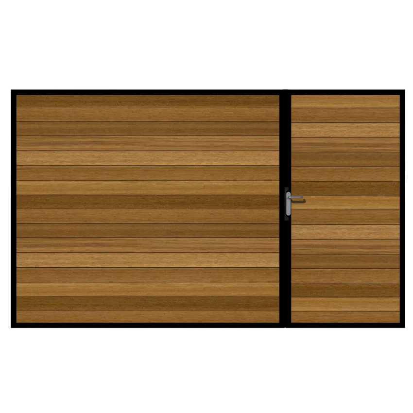 Warwickshire Iroko Split Driveway Gate_Scene 1