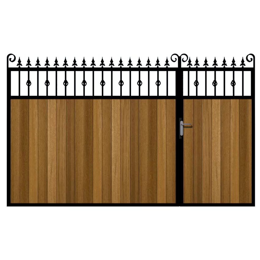 Wilton Iroko Split Driveway Gate