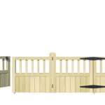 Wooden Bi-fold Driveway Gates - The Baywood - front 1 open