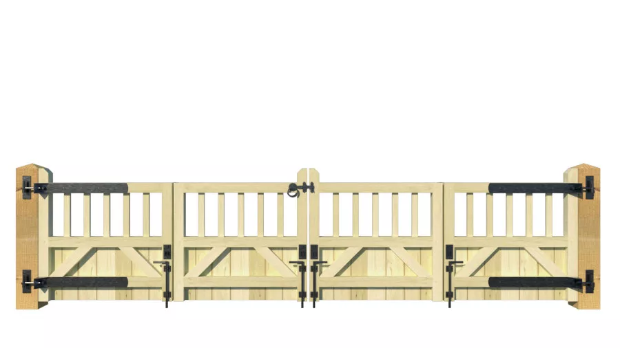Wooden Bi-fold Driveway Gates - The Baywood - rear