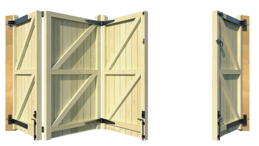 Wooden Bi-fold Driveway Gates - The Brentwood - rear 3 + 1