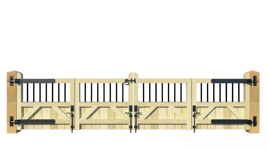 Wooden Bi-fold Driveway Gates - The Shrewsbury - rear 1