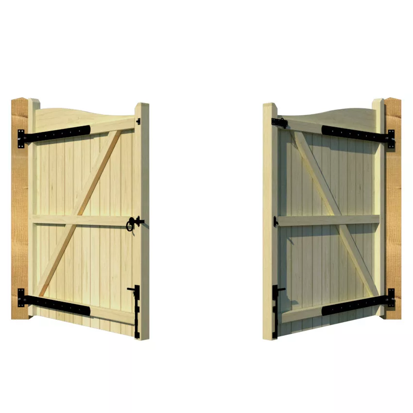Wooden Driveway Gate - The Brookwood Reverse - rear 1