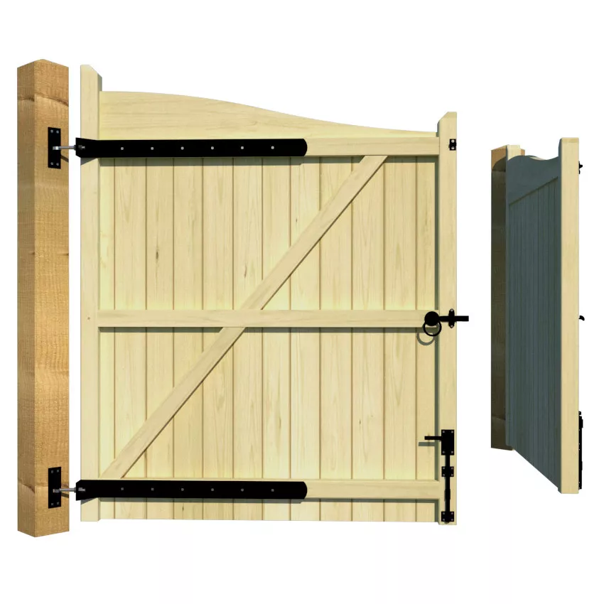 Wooden Driveway Gate - The Brookwood Reverse - rear 2