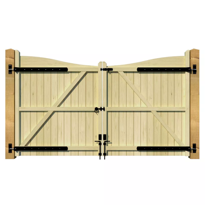 Wooden Driveway Gate - The Brookwood Reverse - rear