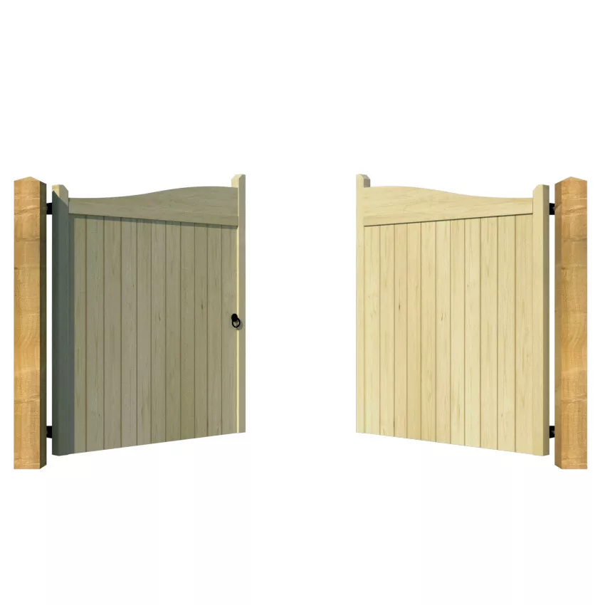 Wooden Driveway Gate - The Brookwood - open