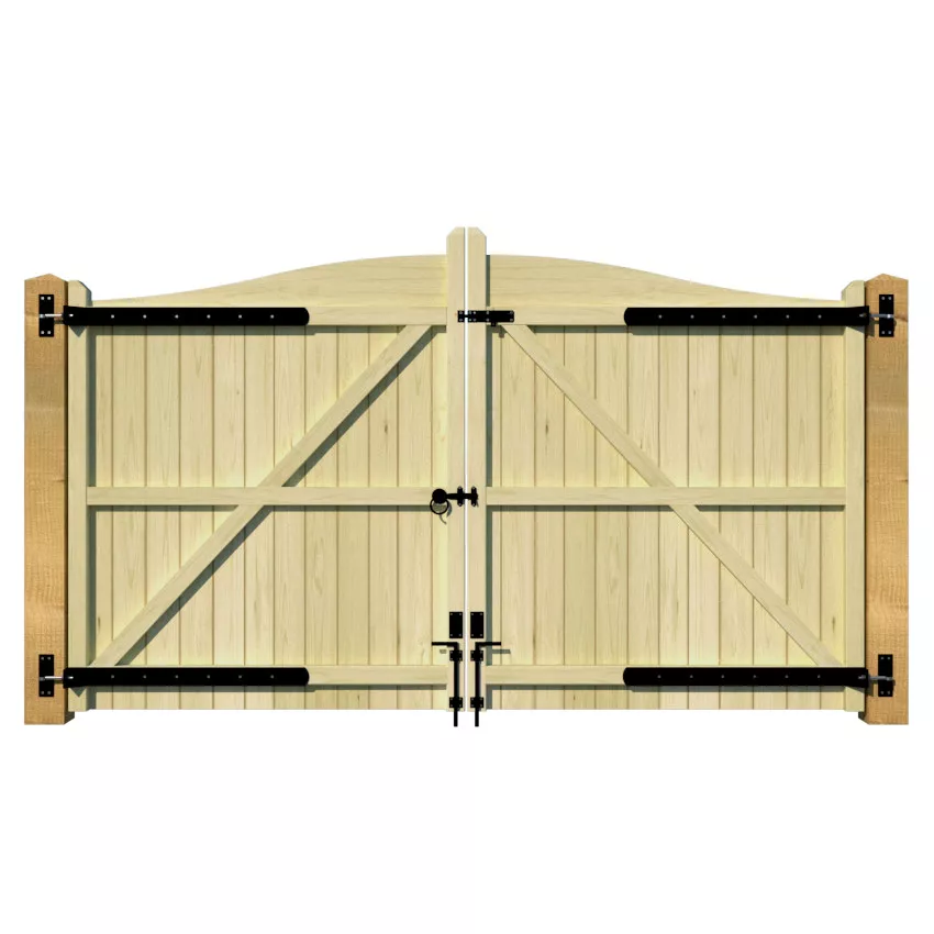 Wooden Driveway Gate - The Brookwood - rear