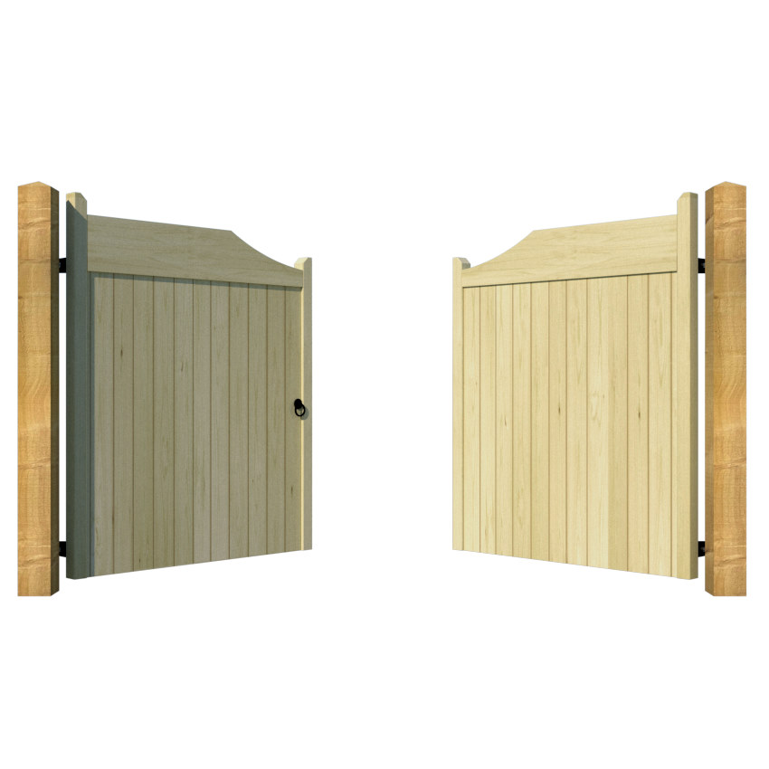 Wooden Driveway Gate - The Comptonwood - open