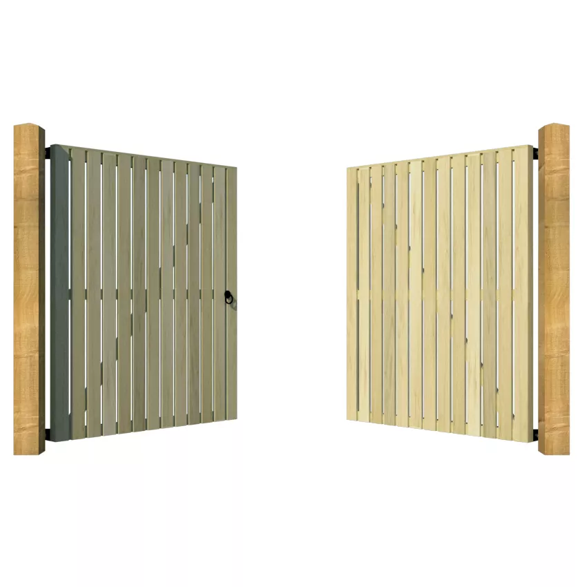 Wooden Driveway Gate - The Dukeswood - open