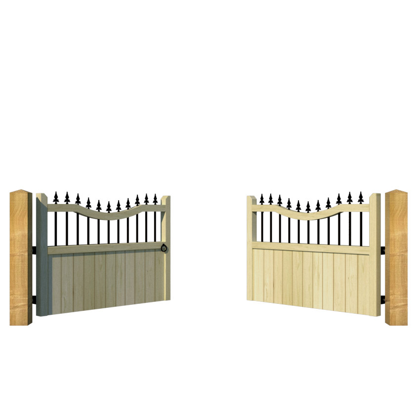 Wooden Driveway Gate - The Holmewood - open