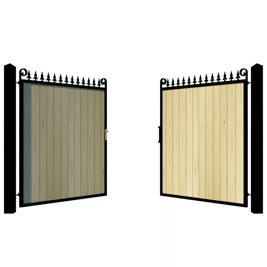Wooden Driveway Gate - The Middleton - open