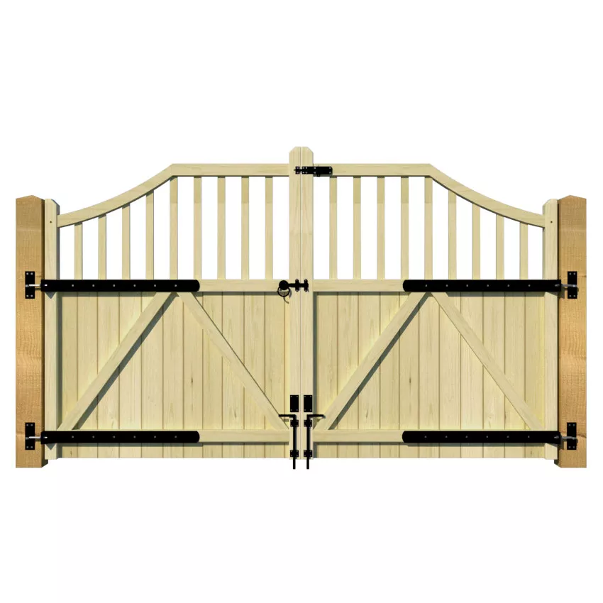 Wooden Driveway Gate - The Norfolk - rear