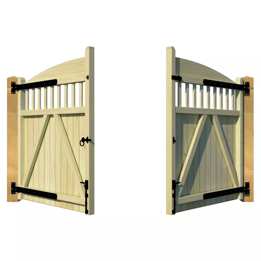 Wooden Driveway Gate - The Redhill - rear 1