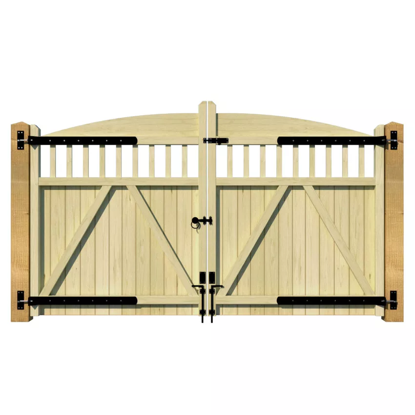 Wooden Driveway Gate - The Redhill - rear