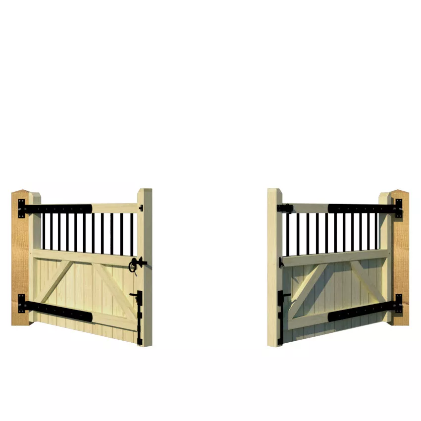Wooden Driveway Gate - The Shrewsbury - rear open