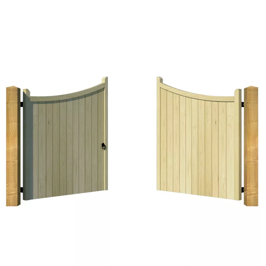 Wooden Driveway Gate - The Woodberry - open