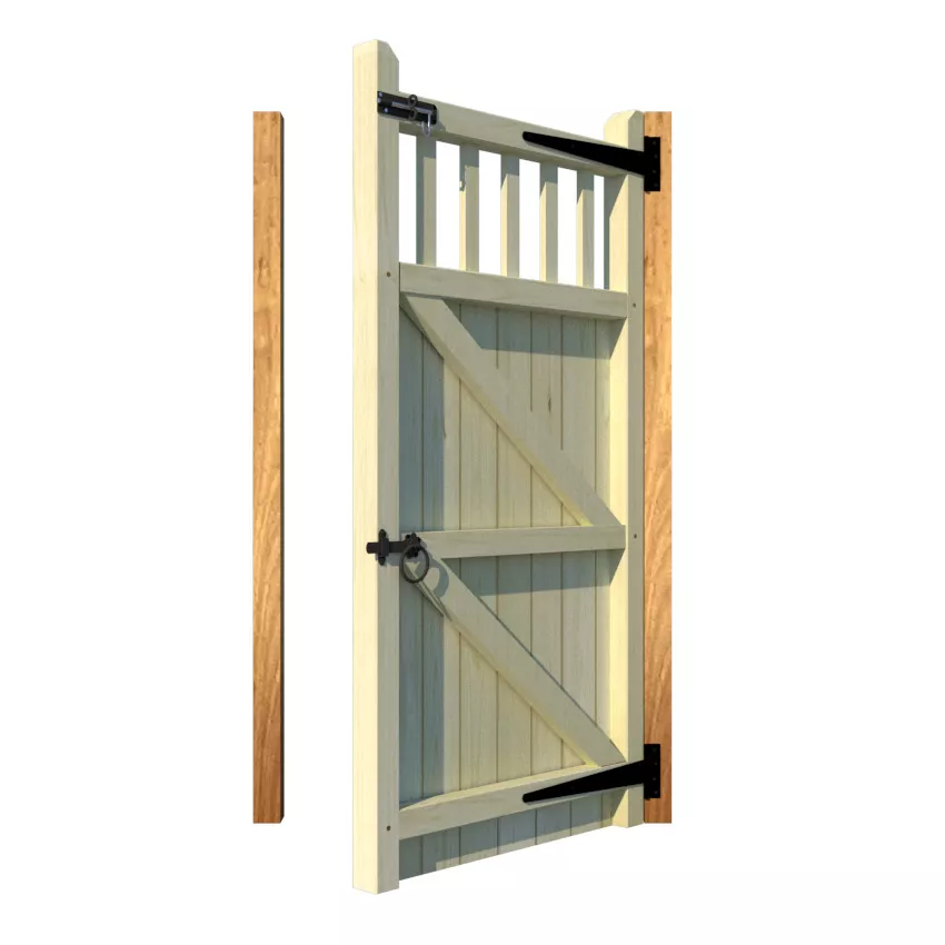 Wooden Side Gate - The Baywood - open rear