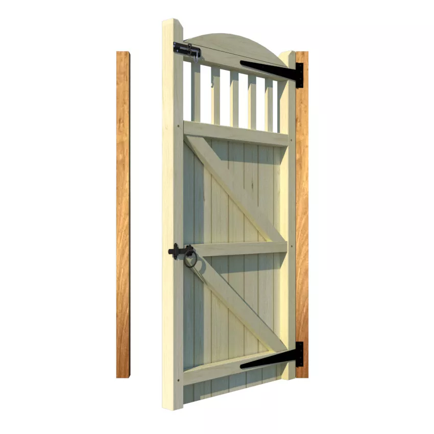Wooden Side Gate - The Redhill - open rear