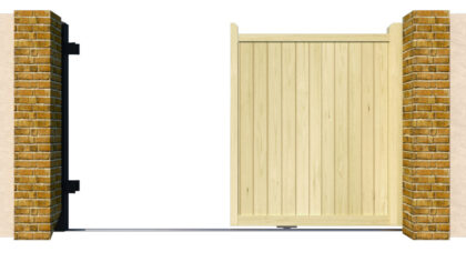 Wooden Sliding Gate - The Brentwood - opening