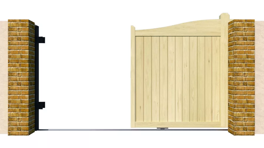 Wooden Sliding Gate - The Brookwood - open