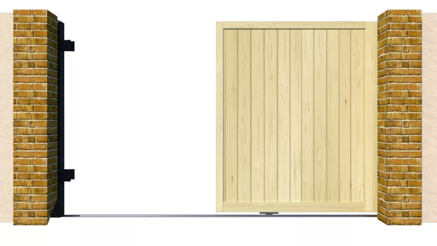Wooden Sliding Gate - The Guildford - open