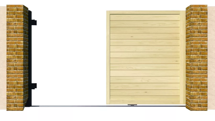 Wooden Sliding Gate - The Newport - open
