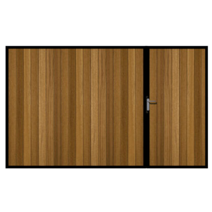York Iroko Split Driveway Gate