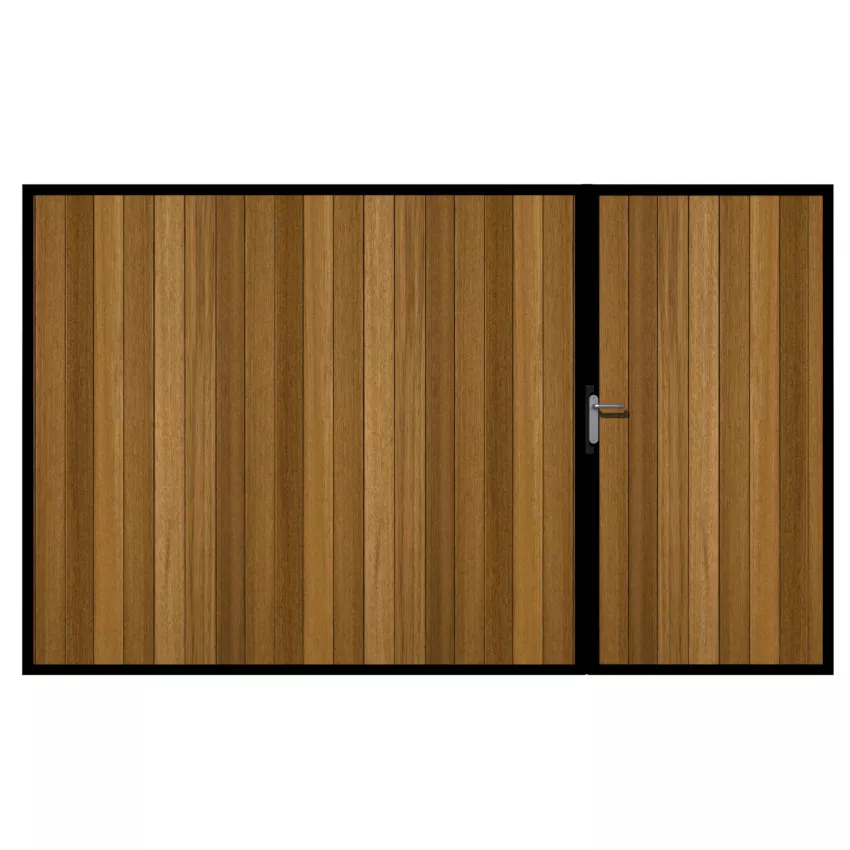 York Iroko Split Driveway Gate