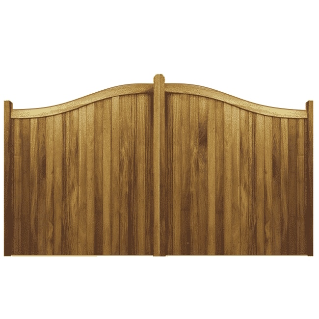 Hardwood Driveway Gate - double swan top
