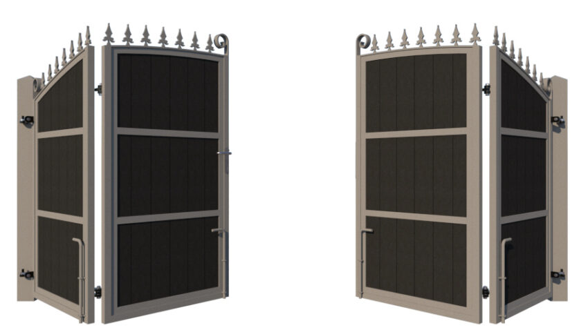 Bi-fold Composite Gates - The Dorchester - rear opening