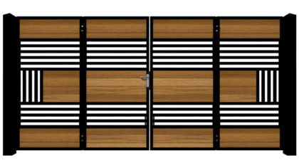 Bi-fold Gates Metal Framed with Hardwood - The Harrogate