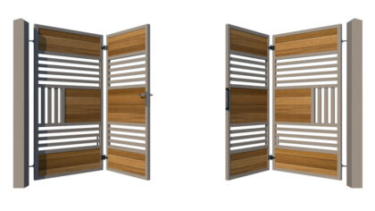 Bi-fold Gates Metal Framed with Hardwood - The Harrogate - opening
