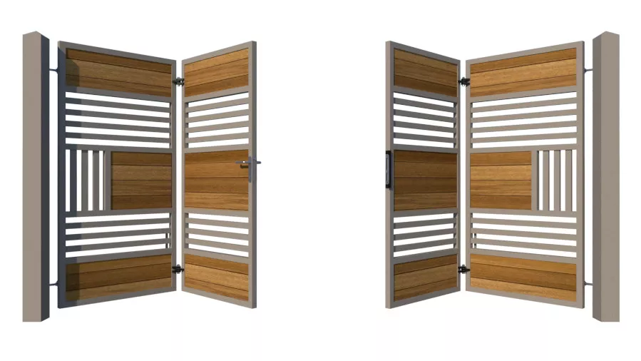 Bi-fold Gates Metal Framed with Hardwood - The Harrogate - opening