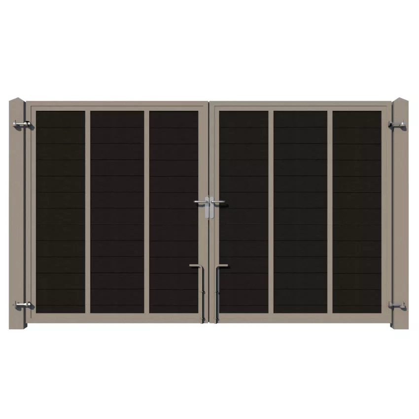 Composite Driveway Gate - The Warwickshire - Anthracite Grey - rear