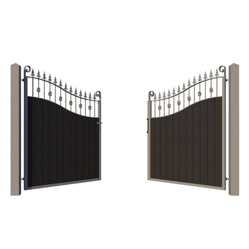 Composite Driveway Gate - The Westfield - Anthracite Grey - opening
