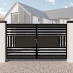 Composite Driveway Gates - The Harrogate - Flat Top - horizontal cladding - modern