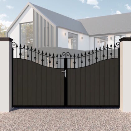 Composite Driveway Gates - The Westfield - Inner Swan Neck Top